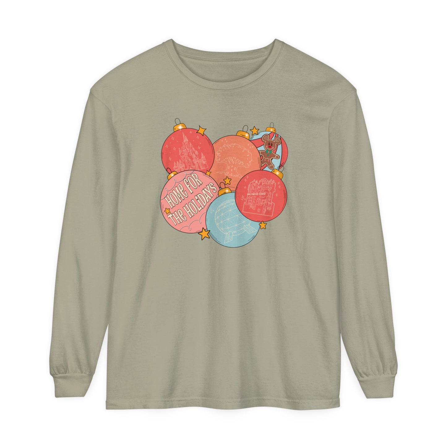 Home For The Holidays Garment-Dyed Long Sleeve T-Shirt
