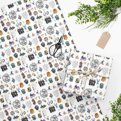 Wizard Scrapbook Christmas Wrapping Paper