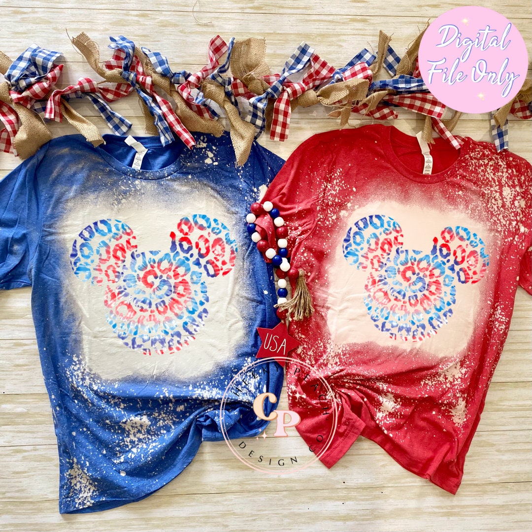 Red White Blue Mickey Leopard Mickey PNG
